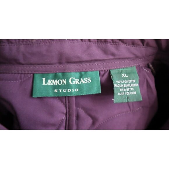 LEMON GRASS STUDIO - WOMEN'S PURPLE QUILTED JACKET - SIZE XL - FLORAL PATTERN - Picture 4 of 4